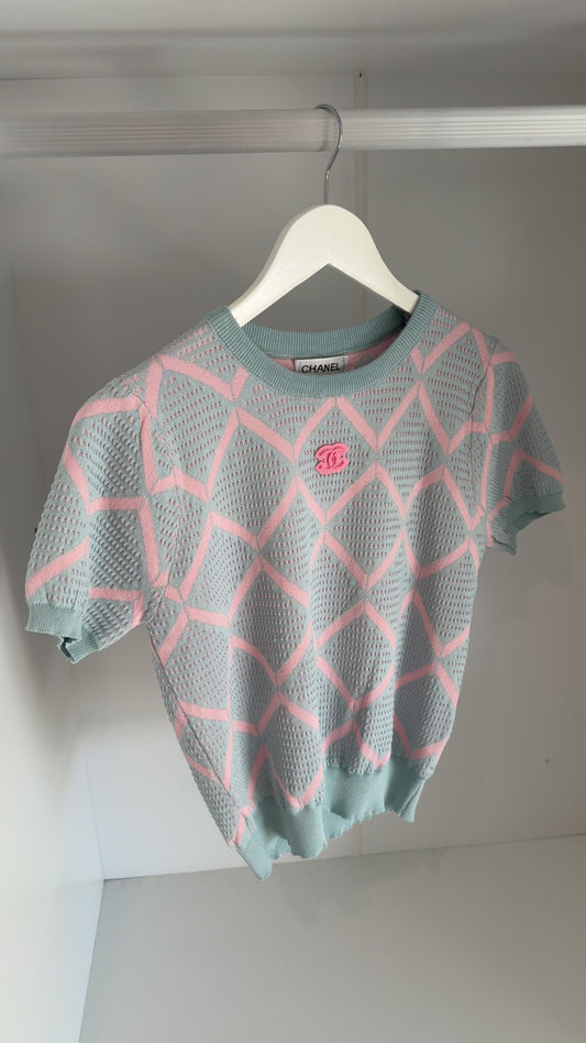 T-shirt chacha bleu et rose